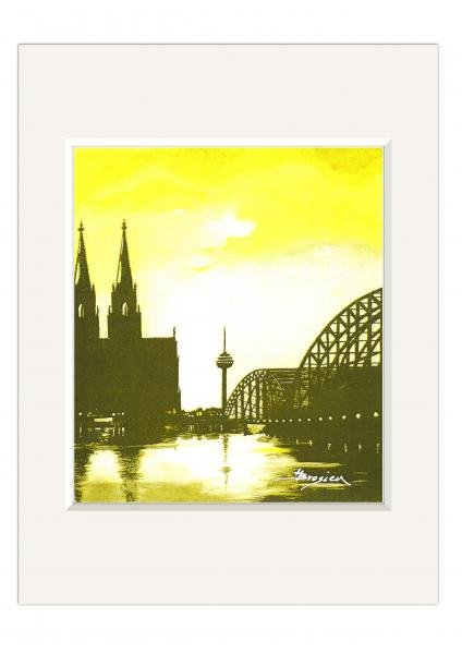 PP-Bild | KölnMotiv | Dom mit Brücke - gelb