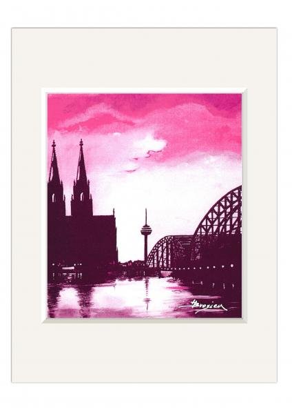 PP-Bild | KölnMotiv | Dom mit Brücke - pink