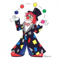 Holz-Quadrat MDF | Köln Motiv | jonglierender Clown