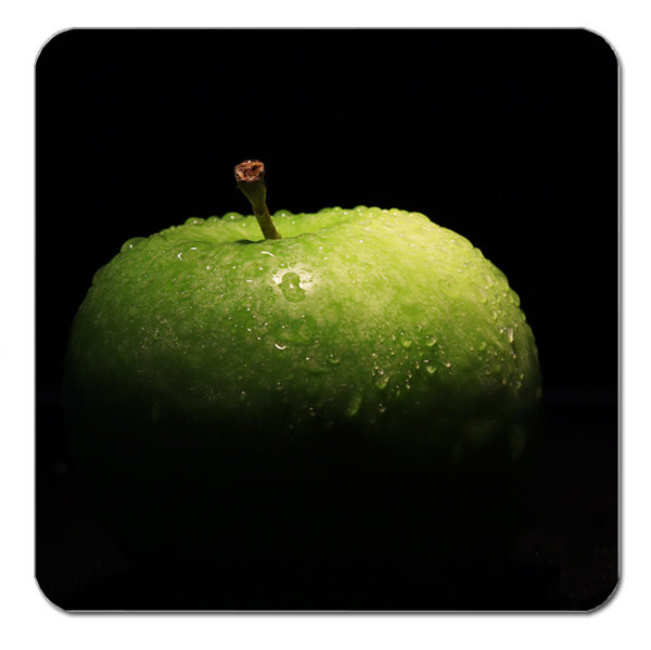Kautschuk Untersetzer | Lebensmittelkunst | Apfel in Schwarz