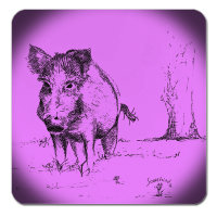 Kautschuk Untersetzer | SpecialEdition | Wildschwein purple